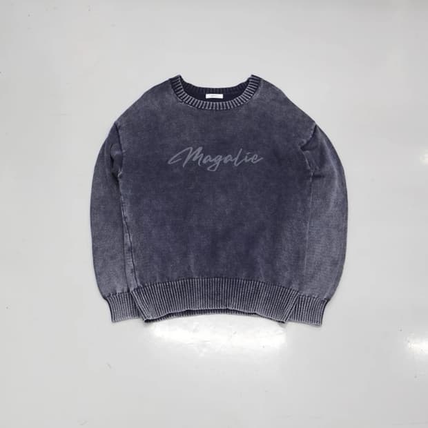 Megalie Washed Cotton Logo Knit Sweater