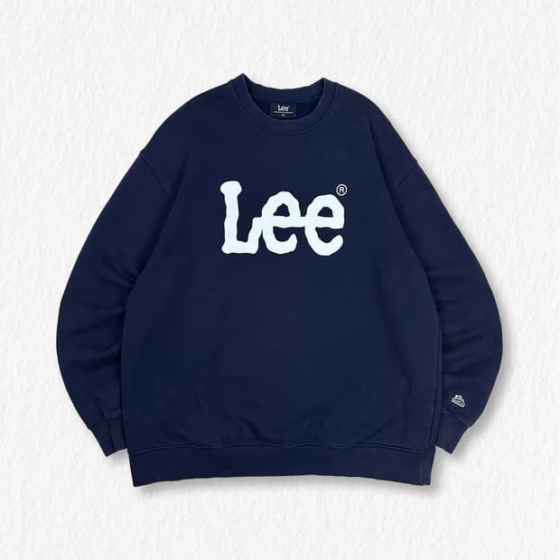 LEE 리 빅로고 맨투맨 네이비