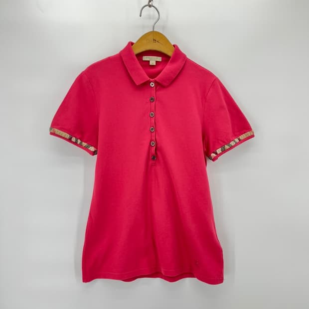 [Burberry 버버리 브릿 슬림핏 체크라인 PK티셔츠