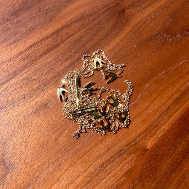 알렉산더 맥퀸 제비 레이어드 드롭 목걸이