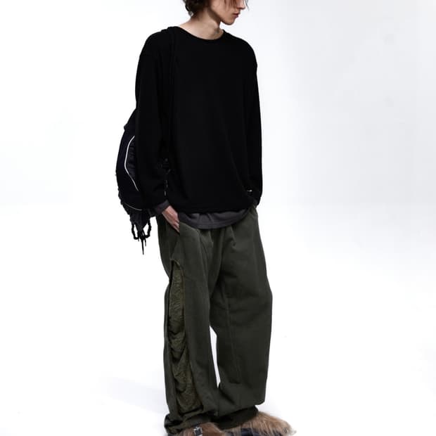 RSSC INCISION JACQUARD MIXED PANTS