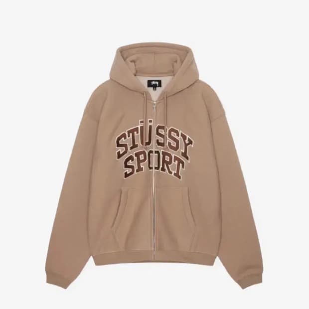 스투시 스포츠 후드집업 탄 XL