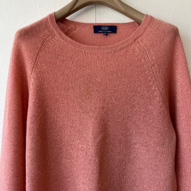 고비 GOBI 여성 핑크 캐시미어100 라운드니트