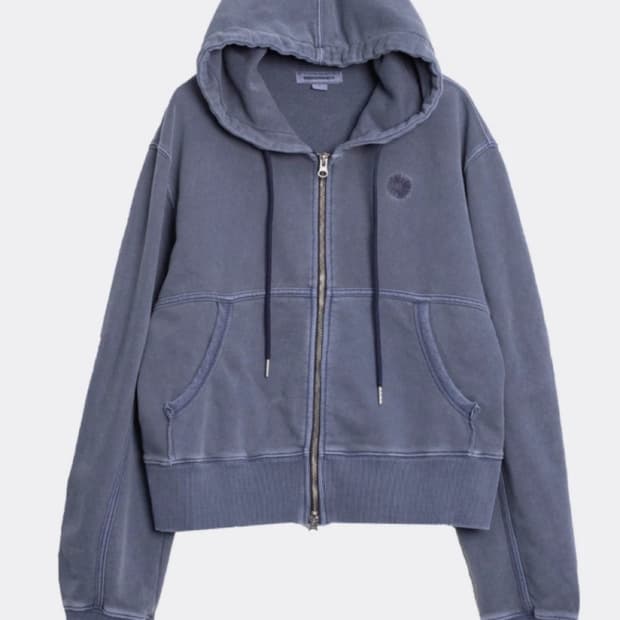 오늘만 판매 / 999휴머니티 크롭 워싱후드집업 - INDIGO 사이즈1