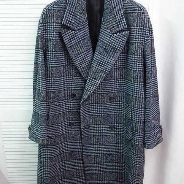 시스템옴므 남성 오버핏 체크 롱코트 105-110