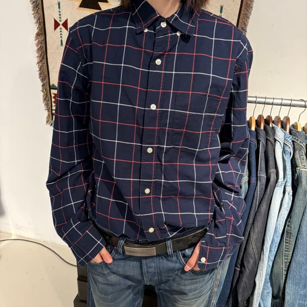 Gap 타탄 체크 긴팔 셔츠