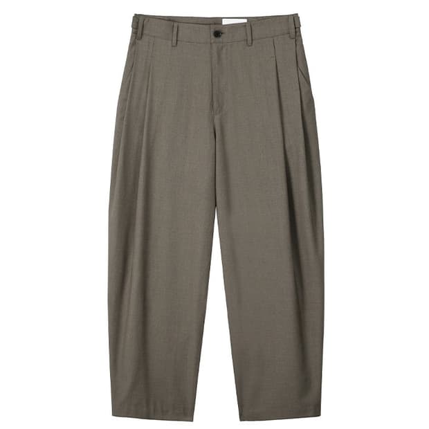 [M]아트이프액츠Wool Side Two Tuck Pants_ Brown