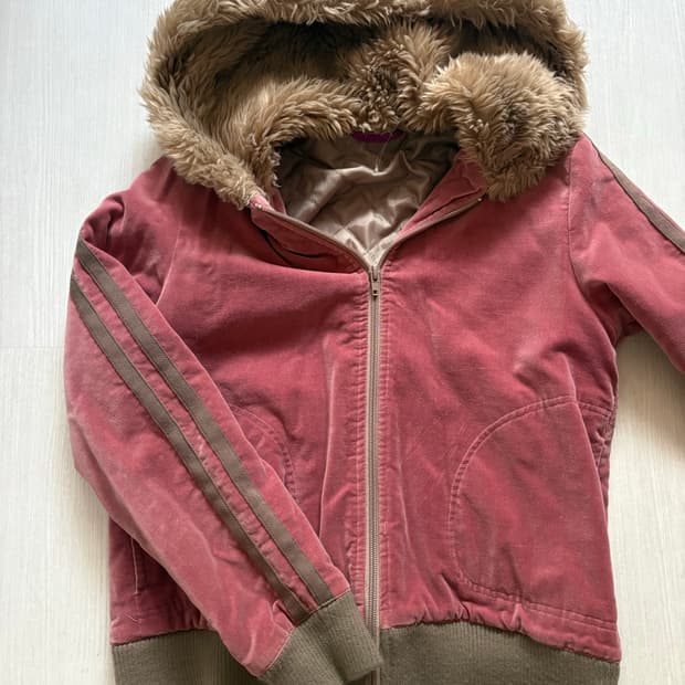 빈티지 퍼 후드집업