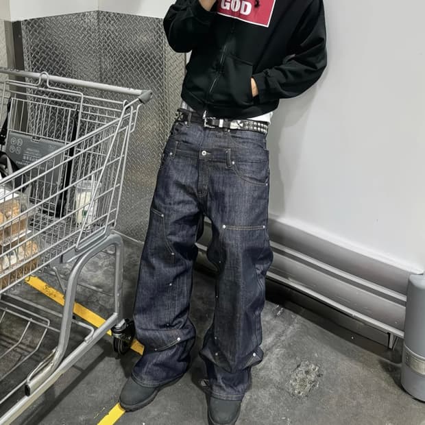 더블 팬츠 버턴 