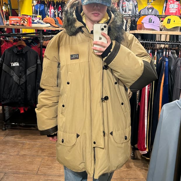 [HI] 폴로 진스 하프 패딩 베이지