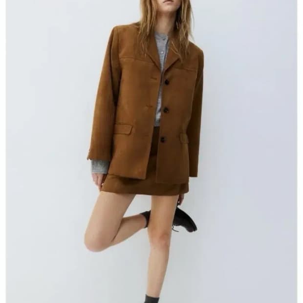 H&M 스웨이드 브라운 자켓