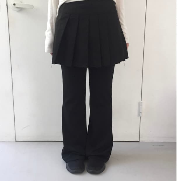 layered pleats mini skirt 블랙
