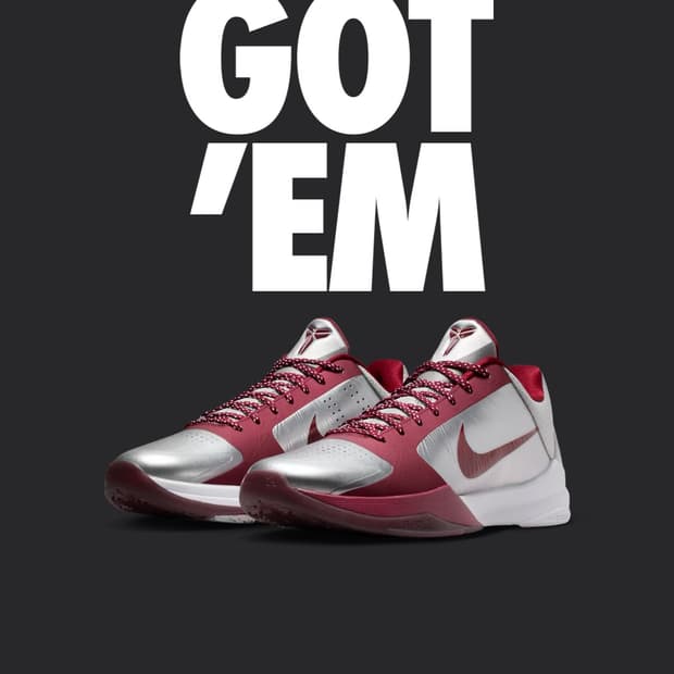 코비 5 메탈릭 실버 & 팀 레드 245