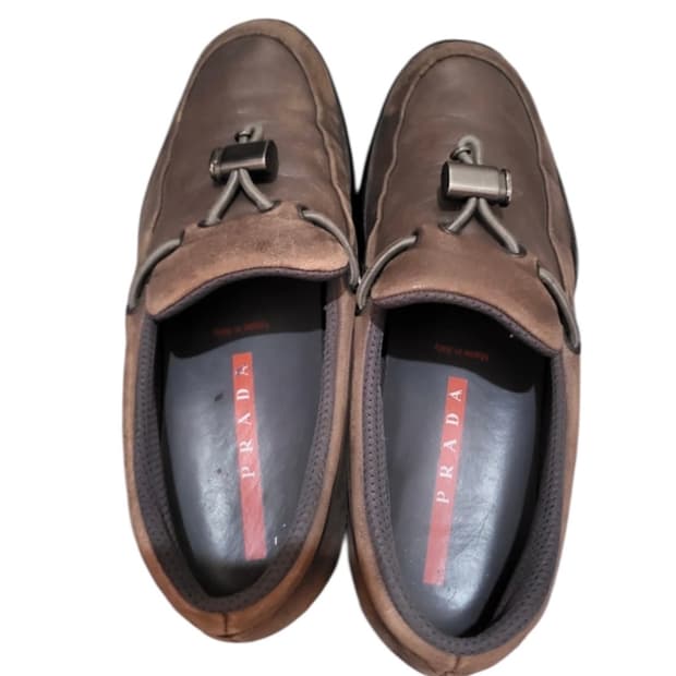 Prada 프라다 스웨이드 브라운 로퍼 250