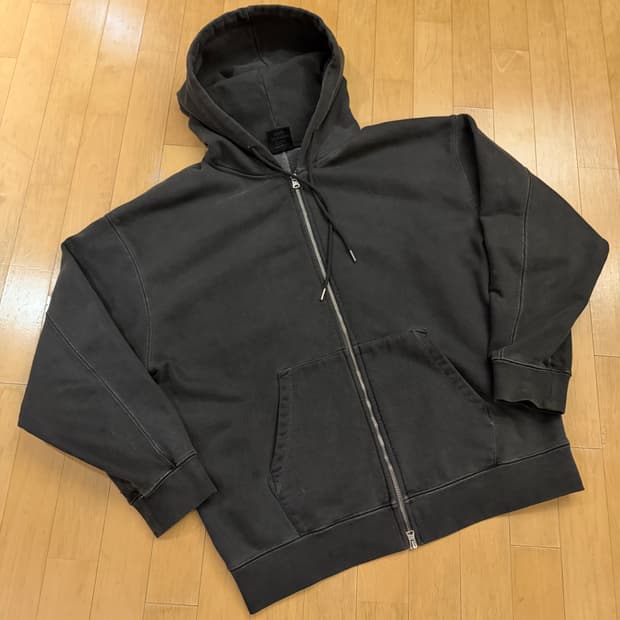 [소버먼트] 980g 피그먼트 후드집업(챠콜)