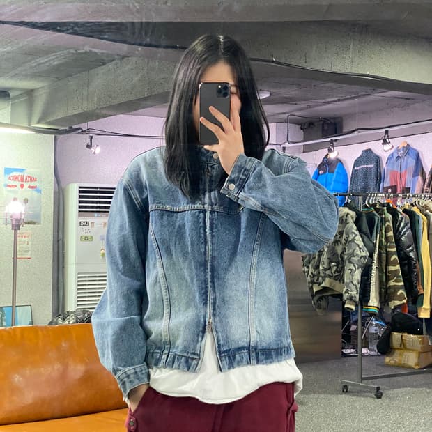 라퍼지스토어 커팅 데님 청자켓 B3632