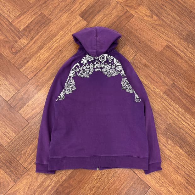 M 스투시 어센틱 페이즐리 후드 집업