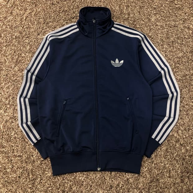 90 아디다스 파이어버드 네이비 져지 트랙 자켓
