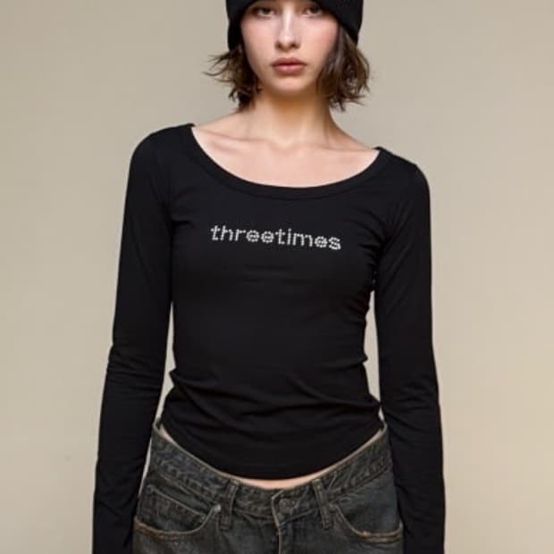 쓰리타임즈 스쿱 케이크 티 블랙 s