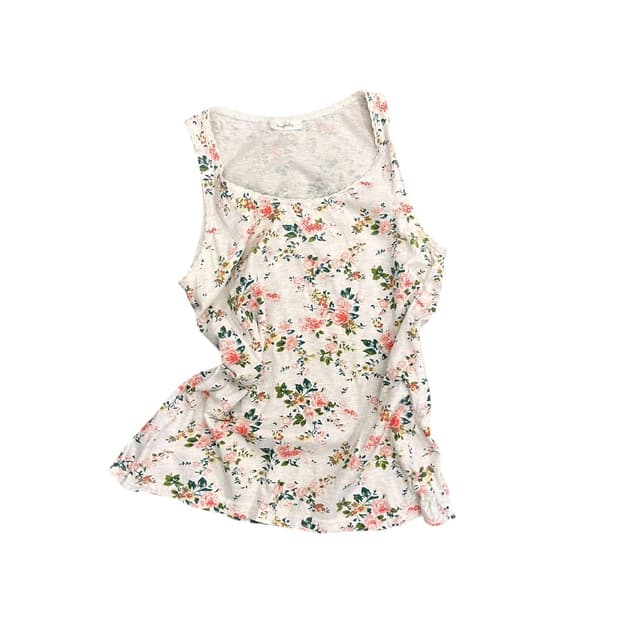 Flower Ivory Sleeveless Top