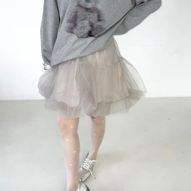디밍 플리에 튜튜 벌룬 스커트