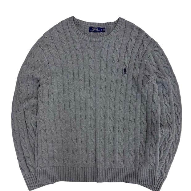 폴로 케이블니트 그레이 (XL) 