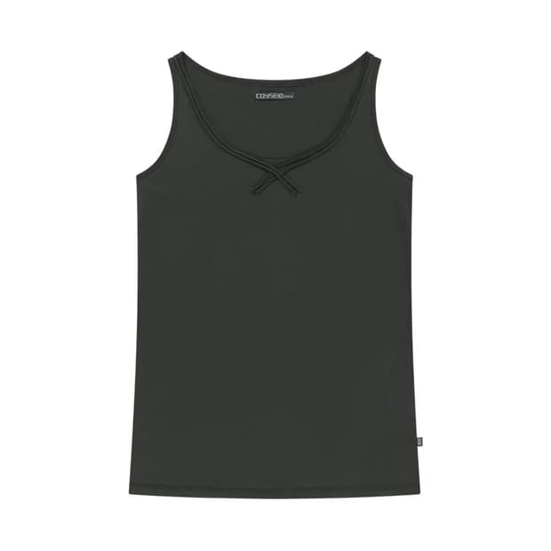 038 RAW EDGE SLEEVELESS CHARCOAL
