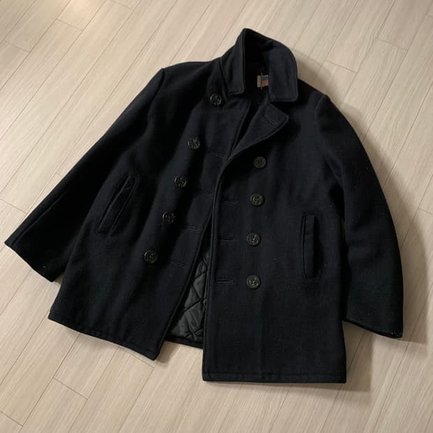 쇼트 빈티지 블랙 피코트 L