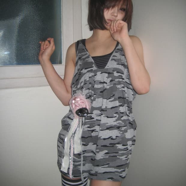 Camo Rose Corsage Mini Dress