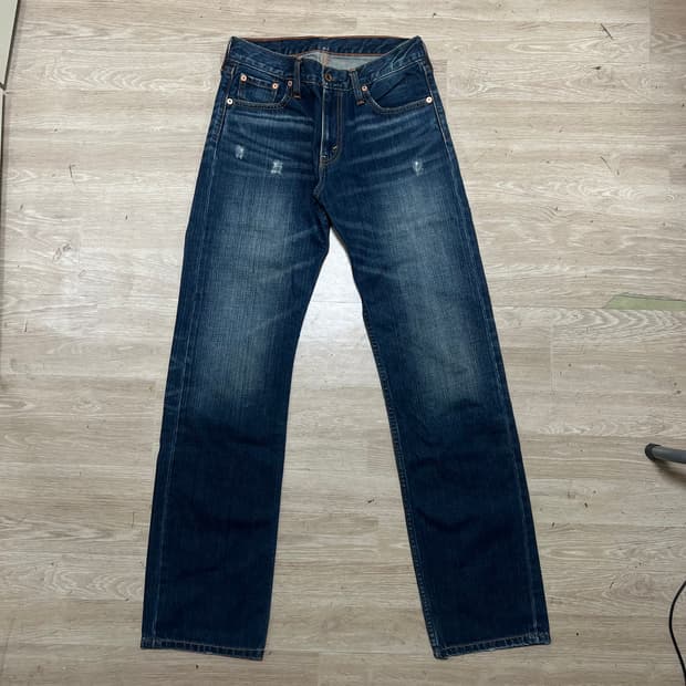 리바이스 523 스트레이트 워싱 데님 청바지 [인디고] 30