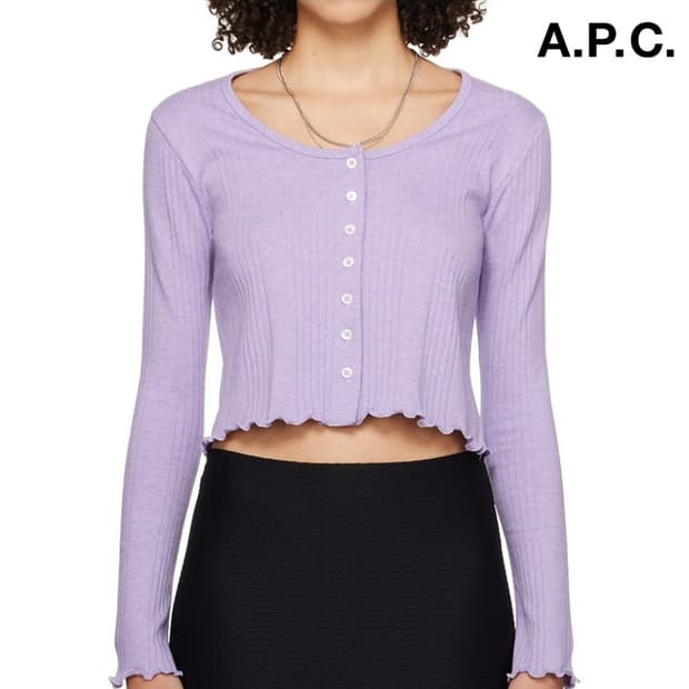 아페쎄(A.P.C) 라운드 프릴 퍼플 가디건 S size