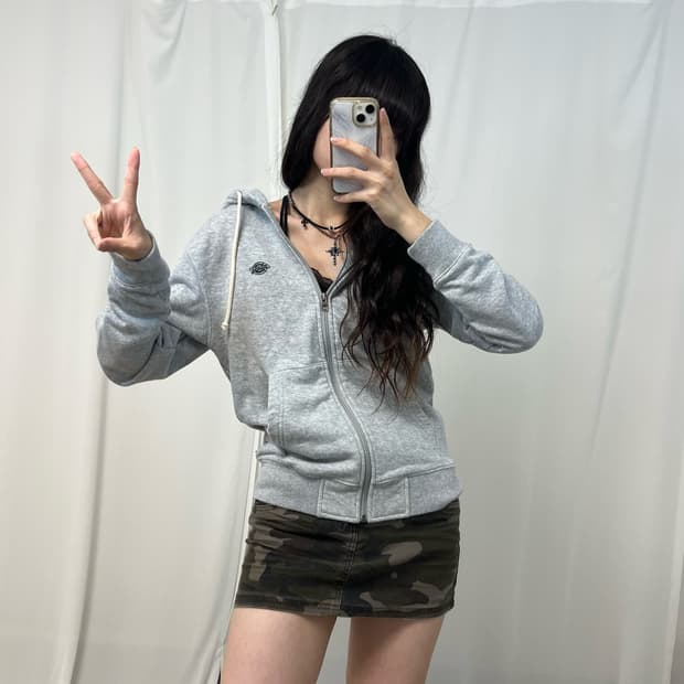 Dickies grey hood zip-up