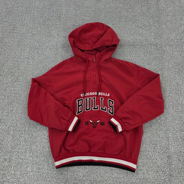 [M] NBA 시카고불스 아노락 반집업 후드 맨투맨 1217J1
