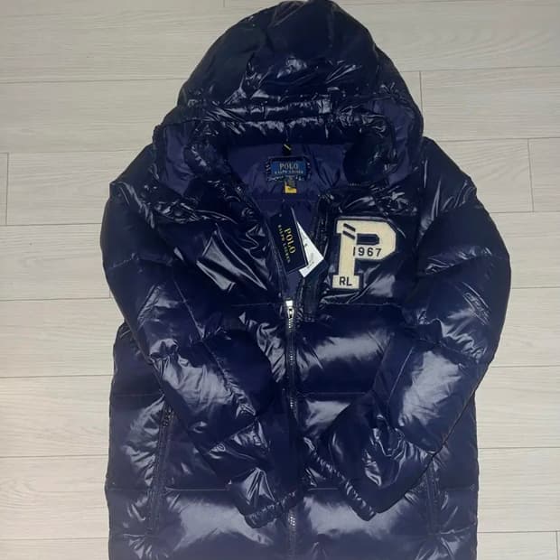 폴로 랄프로렌 네이비 유광 패딩
