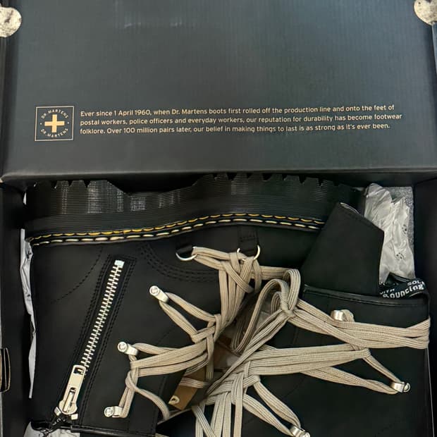 릭오웬스 닥터마틴 1460 쿼드 솔 메가 레이스 부츠