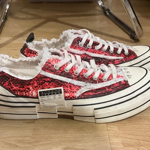 (290) 엑스베슬 GOP LOWS 파이썬 패턴 레드 스니커즈