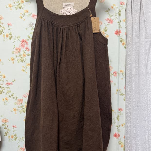 브라운 레이어드 나시 원피스