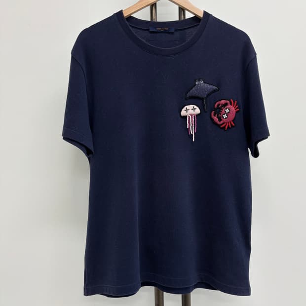 [M]루이비통 LV로고 비즈 니트 반팔티