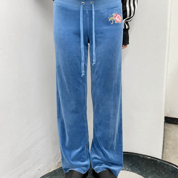 쥬시꾸뛰르 블루 로고 팬츠