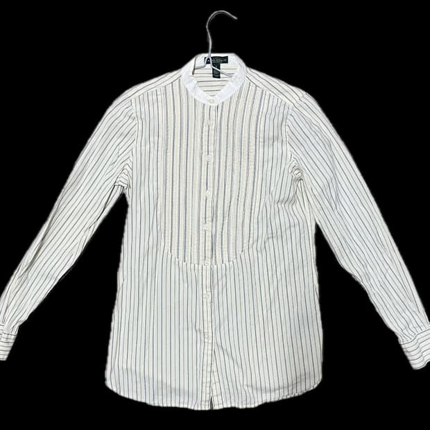 로렌 랄프 로렌 스트라이프 밴드칼라 셔츠