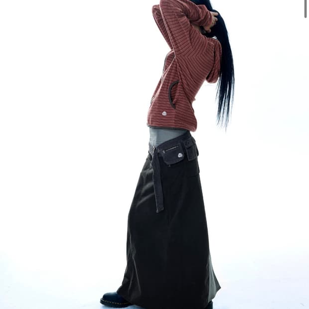 마지막) 코이세이오 치마 WAIST PANEL SKIRT 웜 GREY