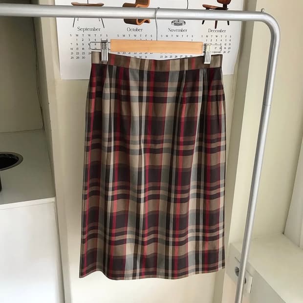 버버리 체크 스커트 치마