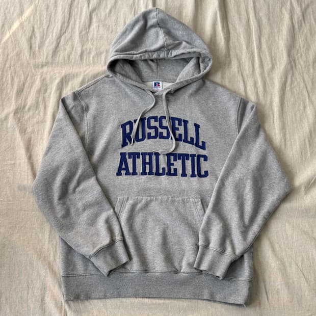 러셀에슬레틱 아치로고 그레이 후드 XL