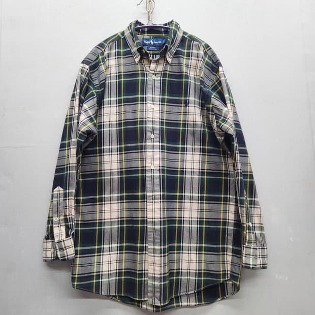 폴로랄프로렌 로고 플란넬 체크 브레이크 셔츠 S(L)
