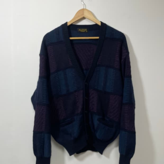 빈티지 블록 가디건 M - K14