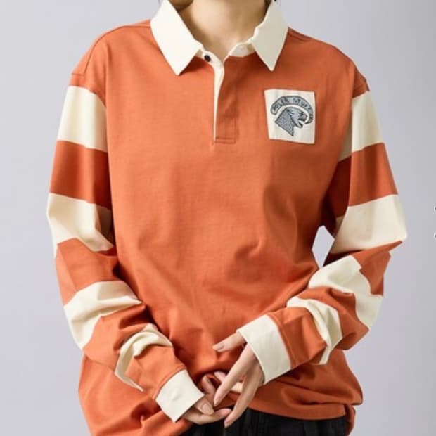 poler 일본 럭비티 주황 