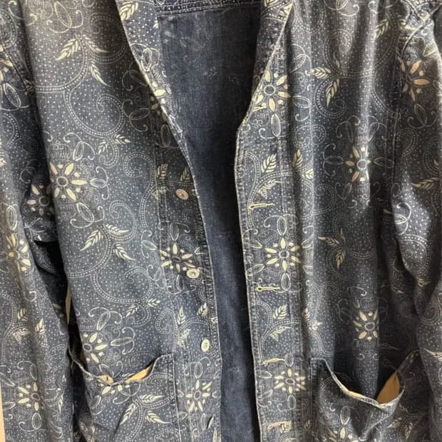 rrl 인디고 프린트 우븐 오버셔츠 팝니다