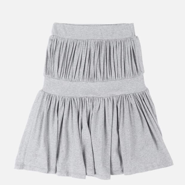 Fluid Shirring Skirt _ Gray