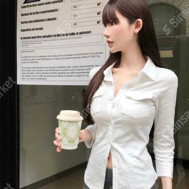 7부 셔츠 카라티셔츠