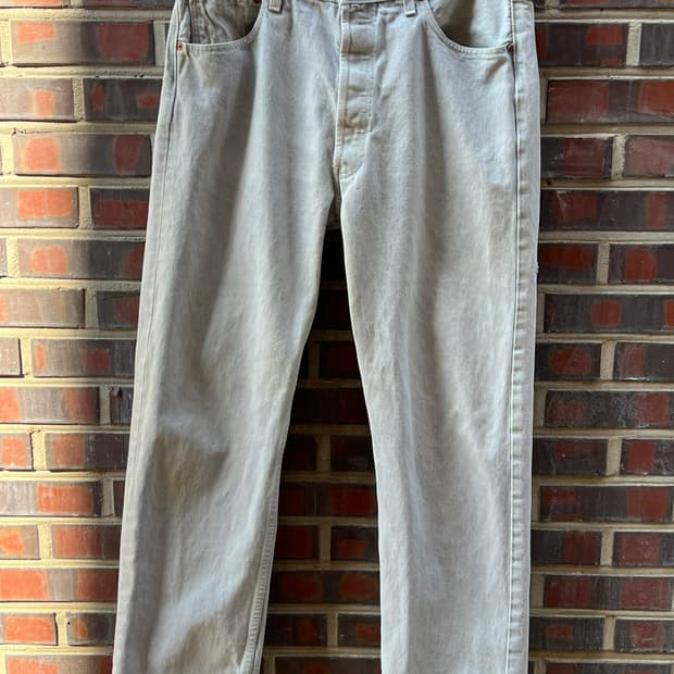 00's 리바이스 501 라이트 그레이 화이트 유럽생산 빈티지 데님